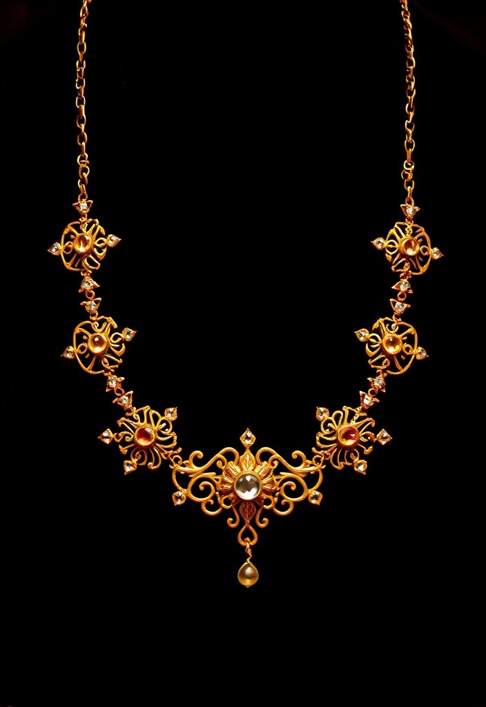 10 Stunning Rococo Jewelry Pieces That Will Make You Feel Like Royalty! - 3. Ornate Gold Necklace