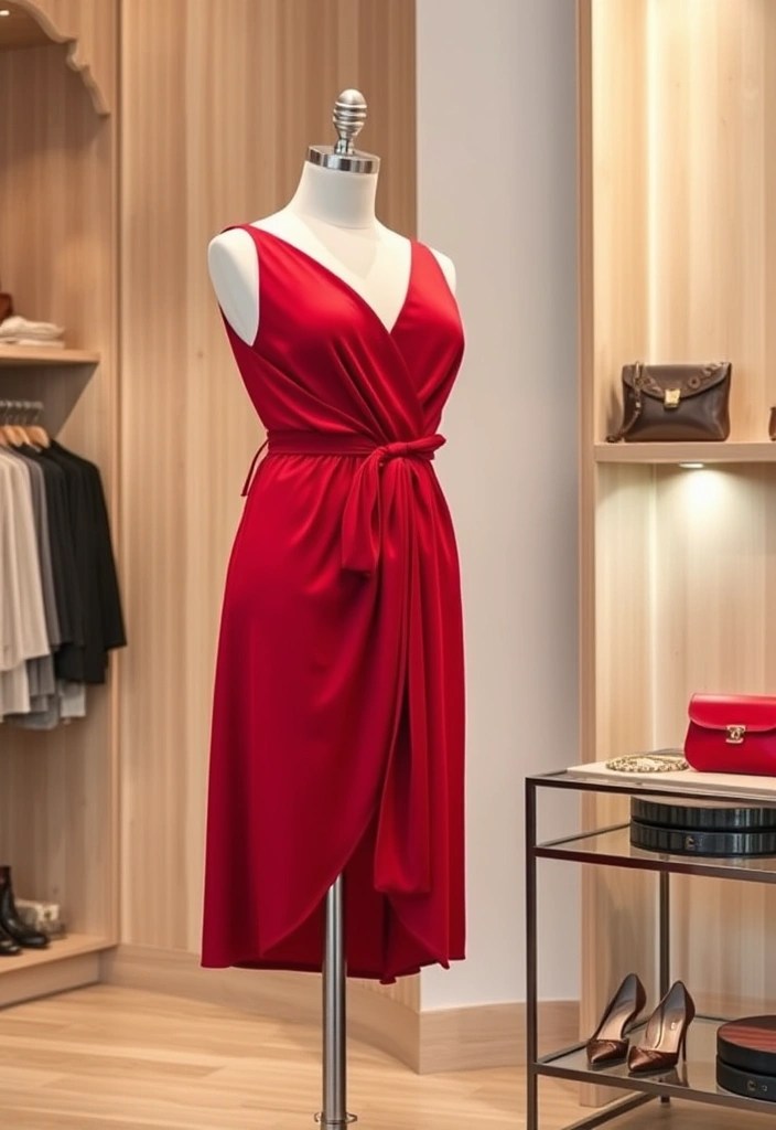11 Flattering Cherry Red Party Dresses for Every Body Type (You’ll Be Amazed!) - 6. Sophisticated Wrap