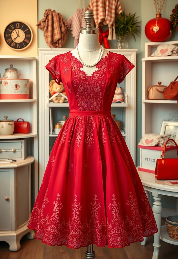 11 Flattering Cherry Red Party Dresses for Every Body Type (You’ll Be Amazed!) - 9. Vintage Vibes