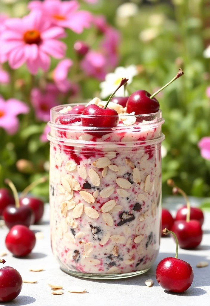 11 Overnight Oats Recipes That Are Healthy, Tasty, and Ready When You Are! - 11. Cherry Almond Overnight Oats