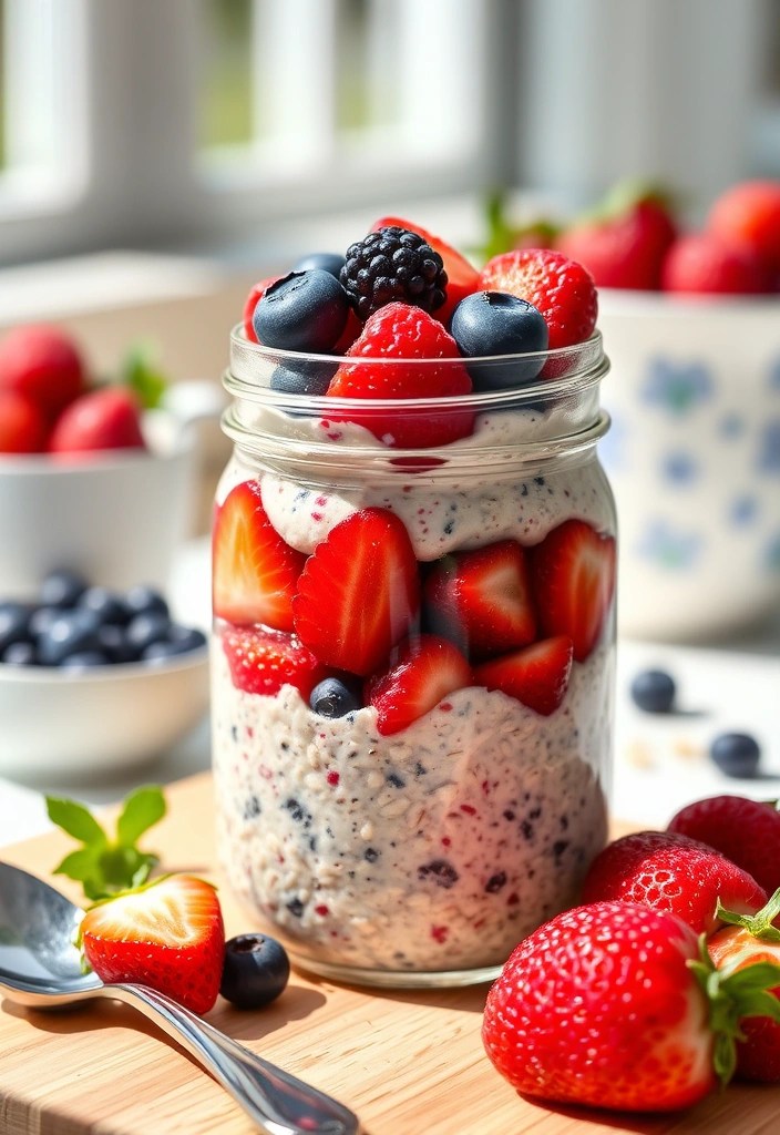 11 Overnight Oats Recipes That Are Healthy, Tasty, and Ready When You Are! - 3. Berry Medley Overnight Oats
