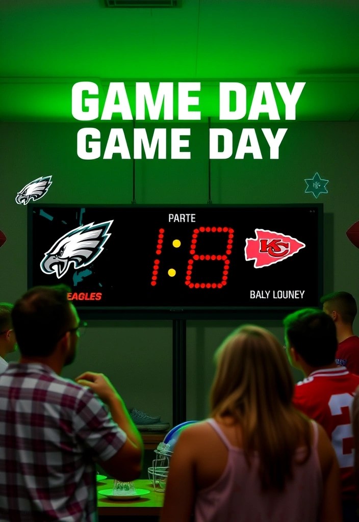 12 Creative Super Bowl Decorations to Wow Your Eagles vs Chiefs Guests (Your Party Will Be Legendary!) - 12. Game Day Countdown Timer