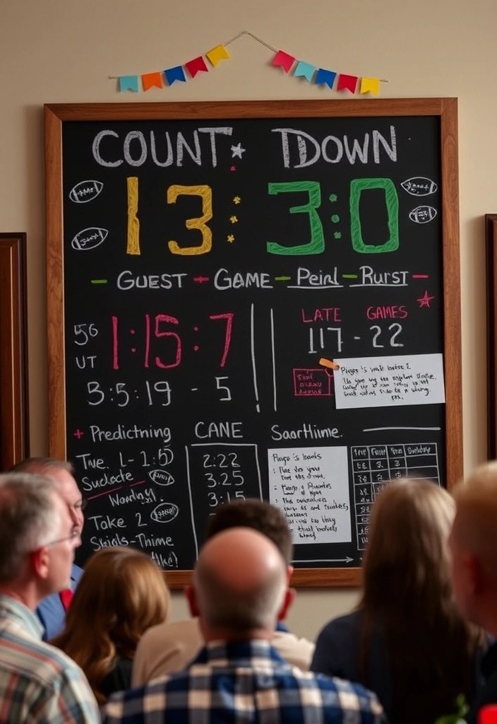 12 Creative Super Bowl Decorations to Wow Your Eagles vs Chiefs Guests (Your Party Will Be Legendary!) - 5. Game Day Countdown Board