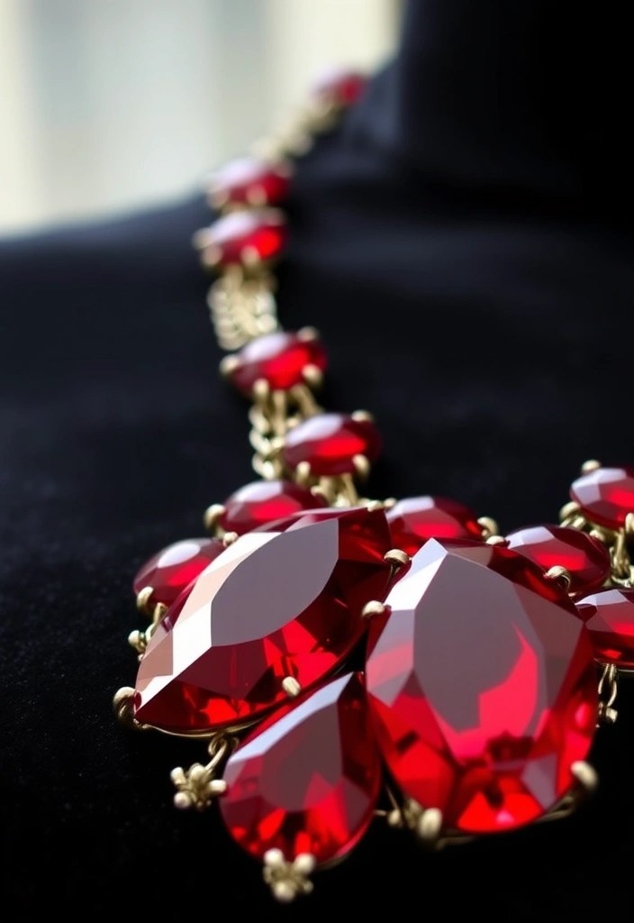 12 Stunning Cherry Red Jewelry Pieces That Will Make Heads Turn (Check Out #3!) - 1. Bold Cherry Red Statement Necklace