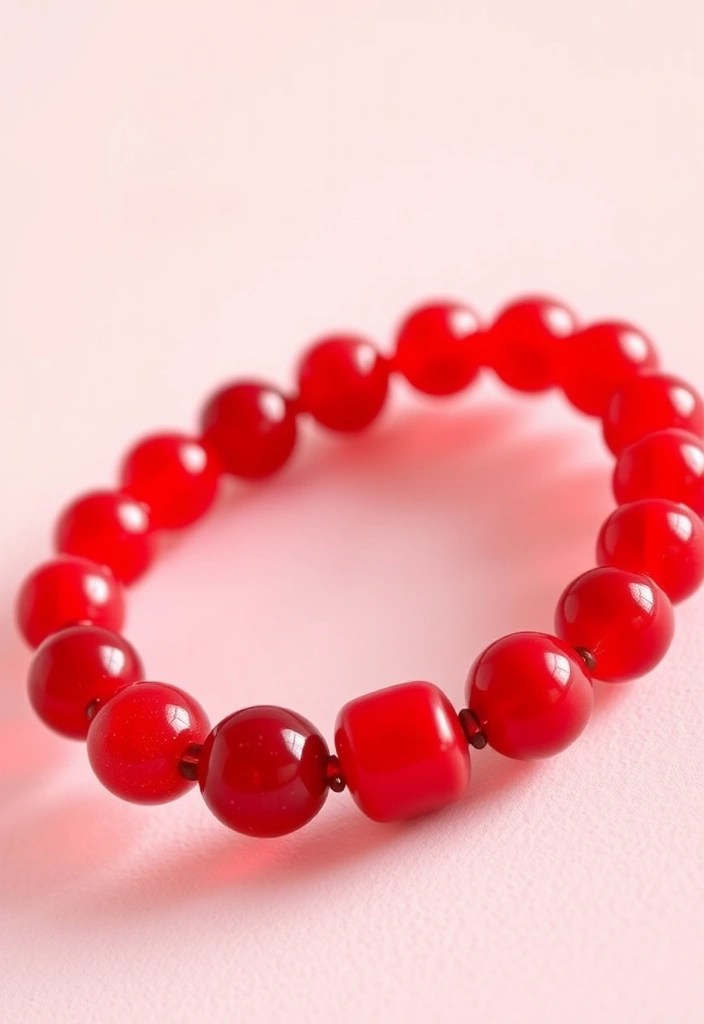 12 Stunning Cherry Red Jewelry Pieces That Will Make Heads Turn (Check Out #3!) - 11. Gorgeous Cherry Red Beaded Bracelet