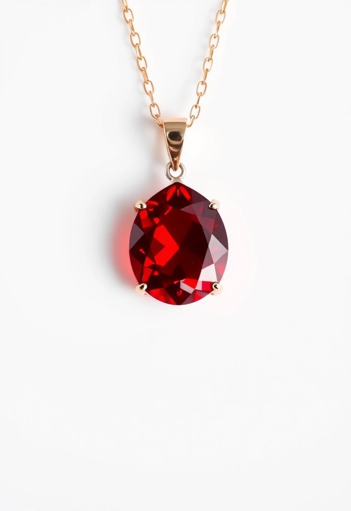 12 Stunning Cherry Red Jewelry Pieces That Will Make Heads Turn (Check Out #3!) - 5. Elegant Cherry Red Pendant Necklace