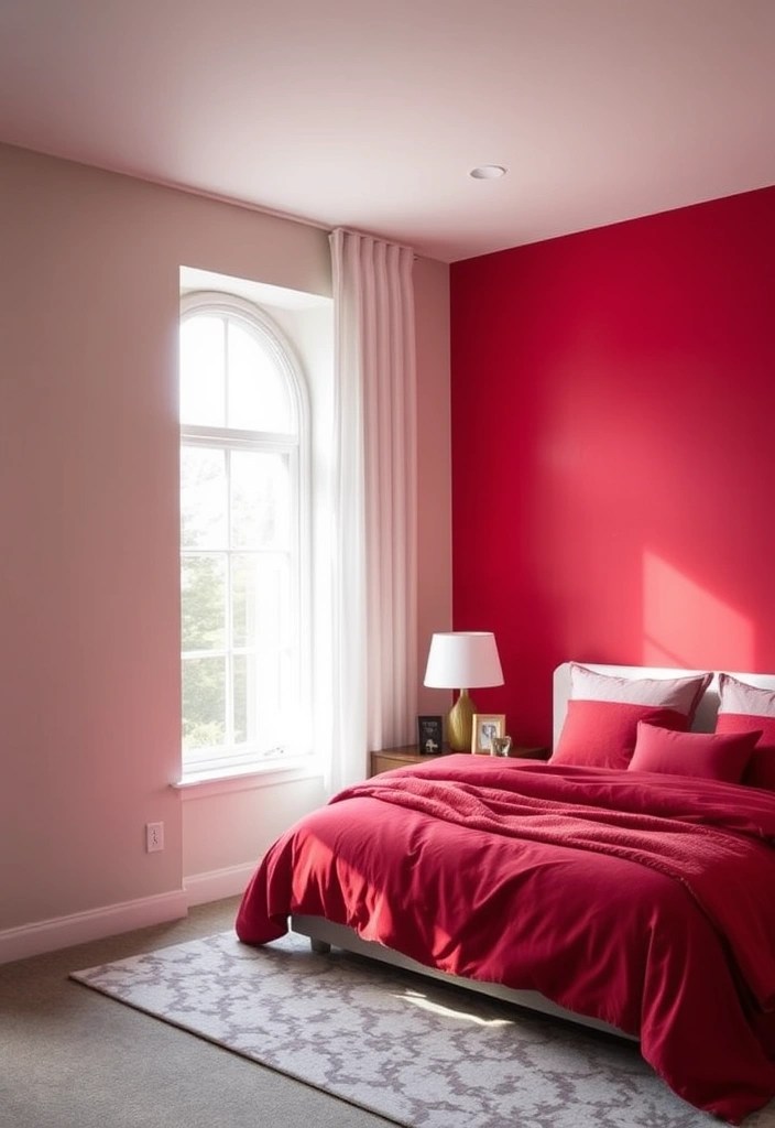 13 DIY Cherry Red Bedroom Projects That Are So Easy, You’ll Want to Start Today! - 1. Cherry Red Accent Wall