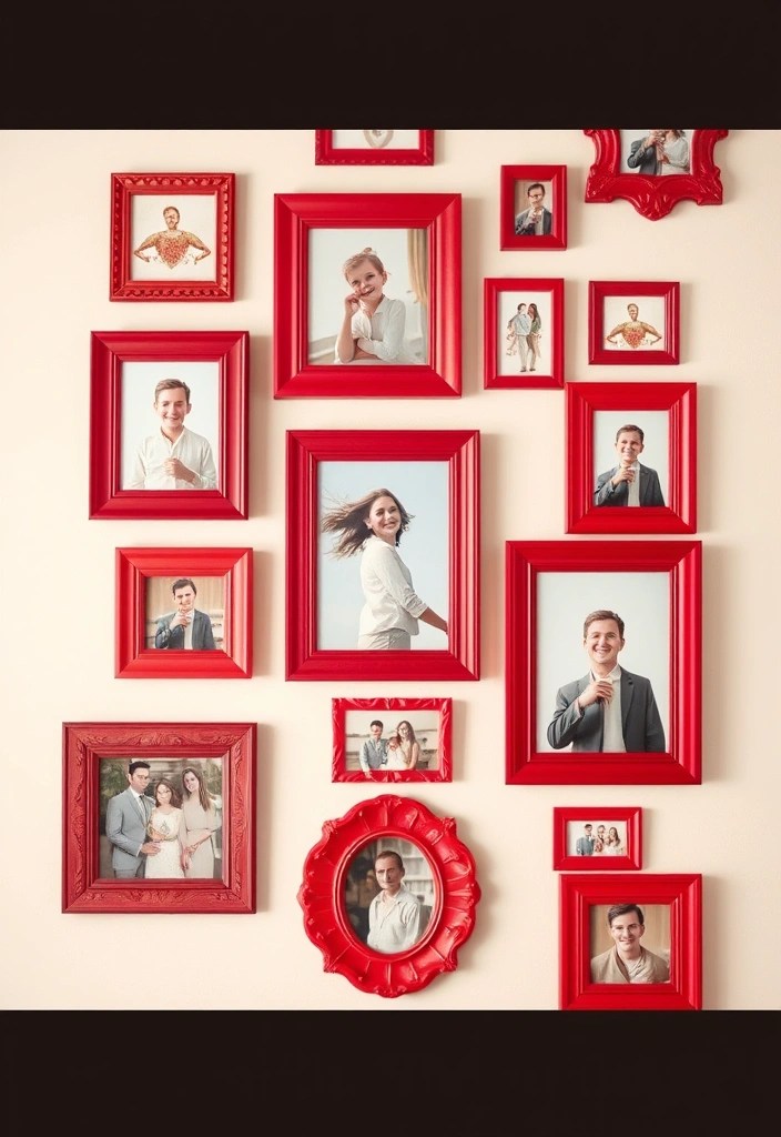 13 DIY Cherry Red Bedroom Projects That Are So Easy, You’ll Want to Start Today! - 8. Cherry Red Picture Frames