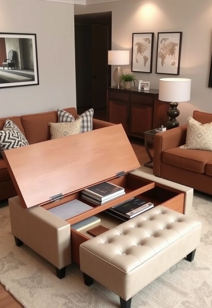 14 Small Living Room Ideas That Are Surprisingly Spacious (You’ll Love #3!) - 2. Multi-Functional Furniture