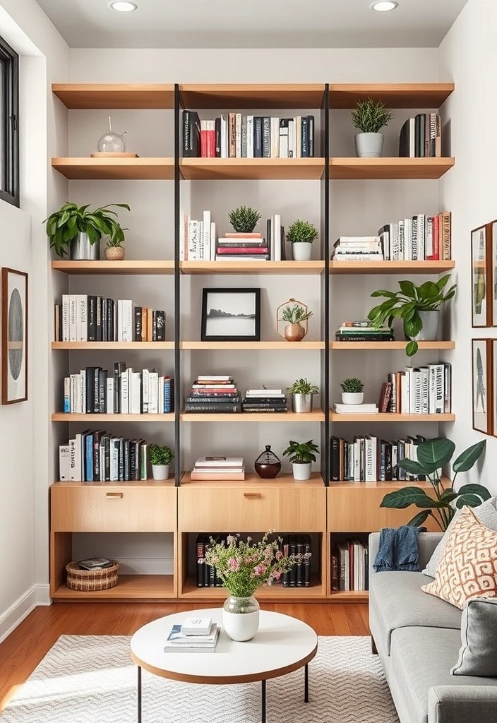 14 Small Living Room Ideas That Are Surprisingly Spacious (You’ll Love #3!) - 5. Open Shelving