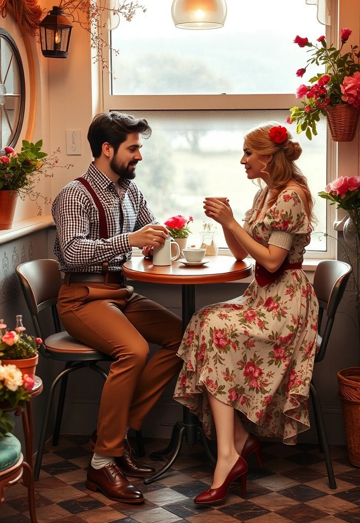 15 Adorable Matching Couples Outfits That'll Make Everyone Swoon (Wait Until You See #7!) - 9. Vintage-Inspired Matching Outfits