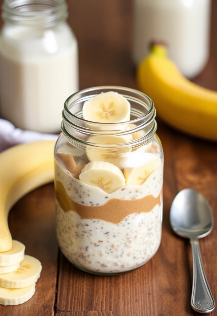 15 Easy Protein-Packed Lunch Recipes You Can Meal Prep in Under 30 Minutes! - 13. Peanut Butter and Banana Overnight Oats
