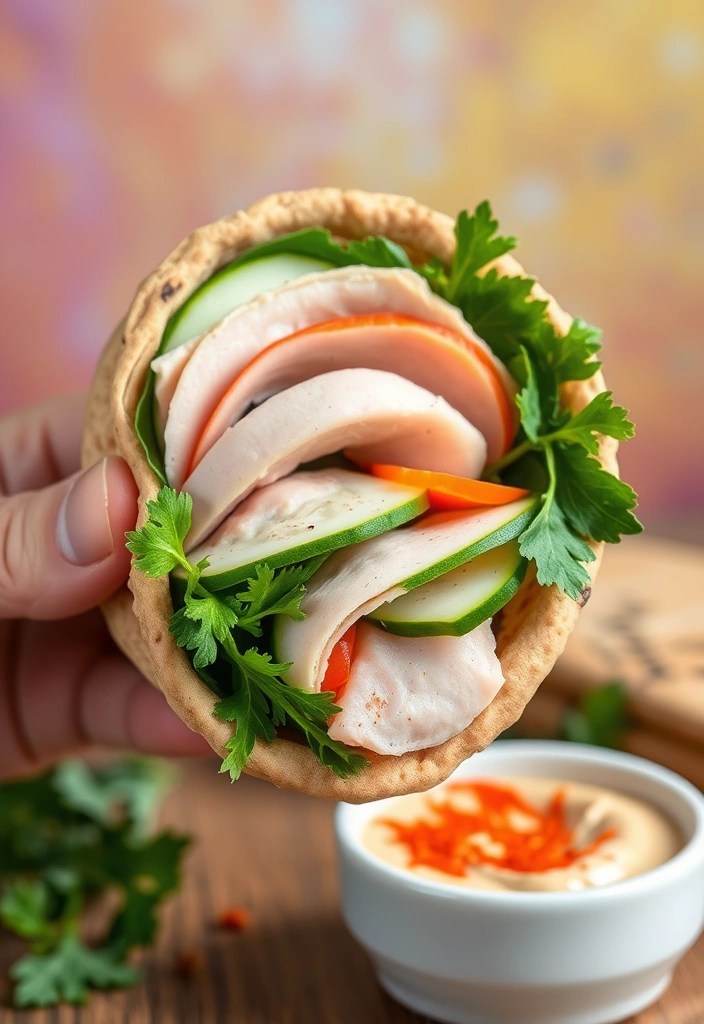 15 Easy Protein-Packed Lunch Recipes You Can Meal Prep in Under 30 Minutes! - 5. Turkey and Hummus Pita