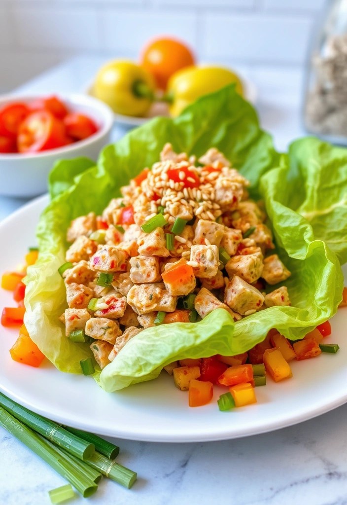 15 Easy Protein-Packed Lunch Recipes You Can Meal Prep in Under 30 Minutes! - 9. Spicy Tuna Salad Lettuce Wraps