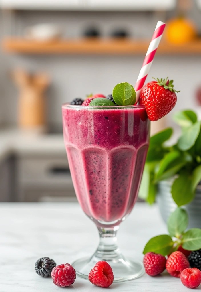 15 Healthy Vegan Breakfasts You Can Prep in 10 Minutes (Say Goodbye to Boring Mornings!) - 12. Berry Smoothie with Spinach and Flaxseed