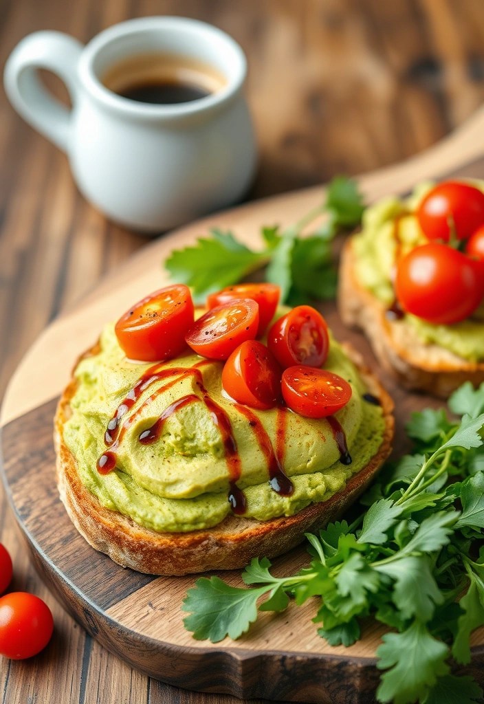 15 Healthy Vegan Breakfasts You Can Prep in 10 Minutes (Say Goodbye to Boring Mornings!) - 4. Avocado Toast with Cherry Tomatoes