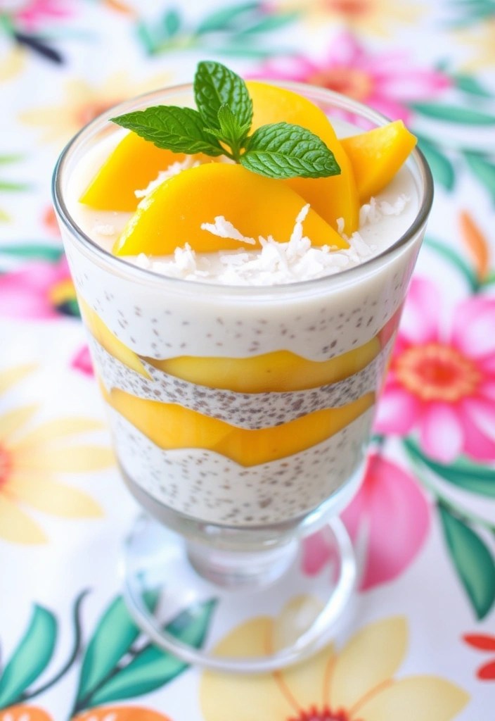 15 Healthy Vegan Breakfasts You Can Prep in 10 Minutes (Say Goodbye to Boring Mornings!) - 5. Chia Seed Pudding with Coconut and Mango