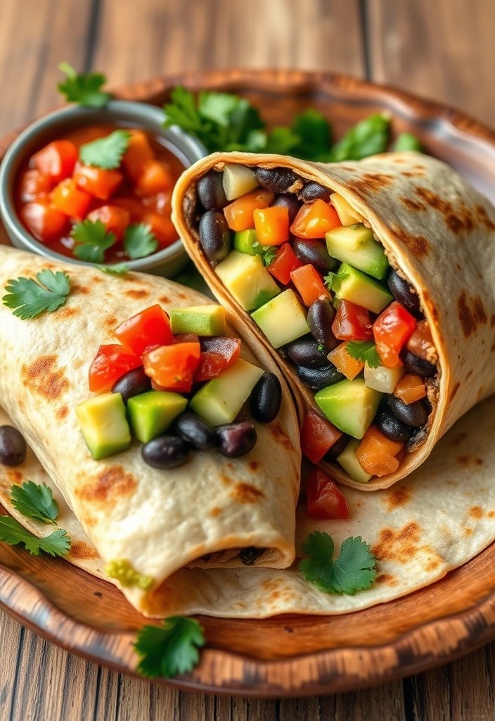 15 Healthy Vegan Breakfasts You Can Prep in 10 Minutes (Say Goodbye to Boring Mornings!) - 8. Breakfast Burrito with Black Beans and Avocado