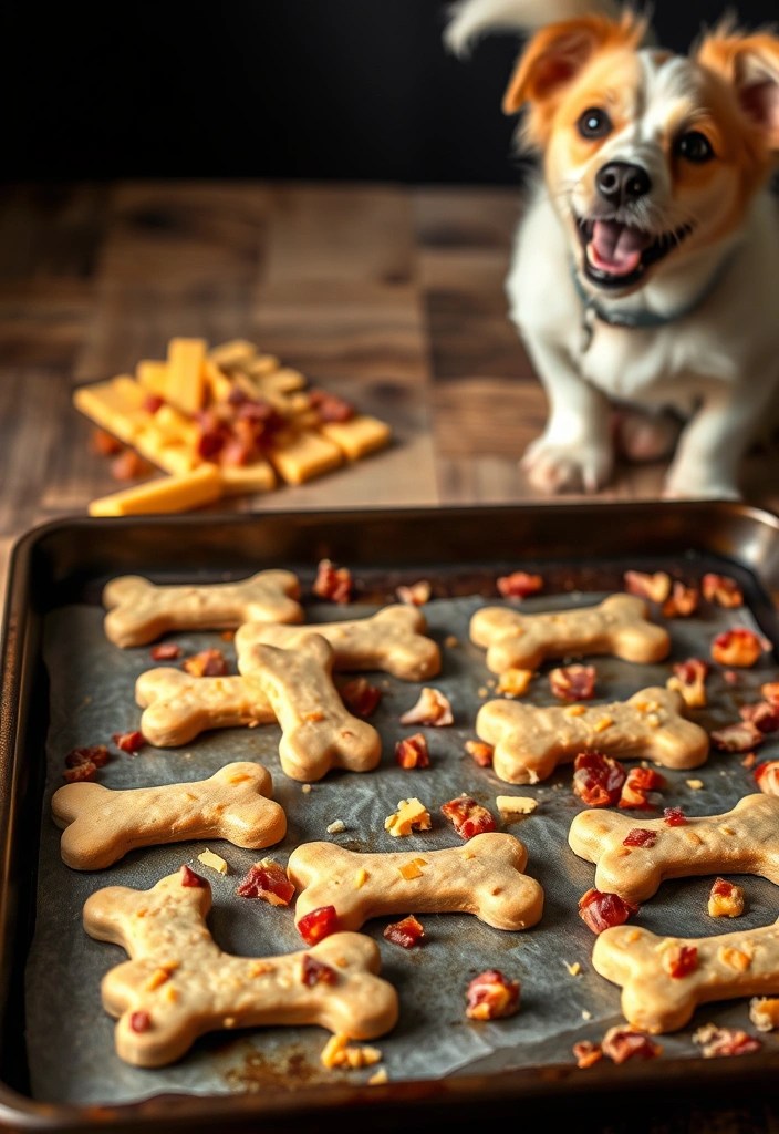 15 Quick and Easy Homemade Pet Treat Recipes You Need to Try Today! - 10. Bacon and Cheddar Dog Treats