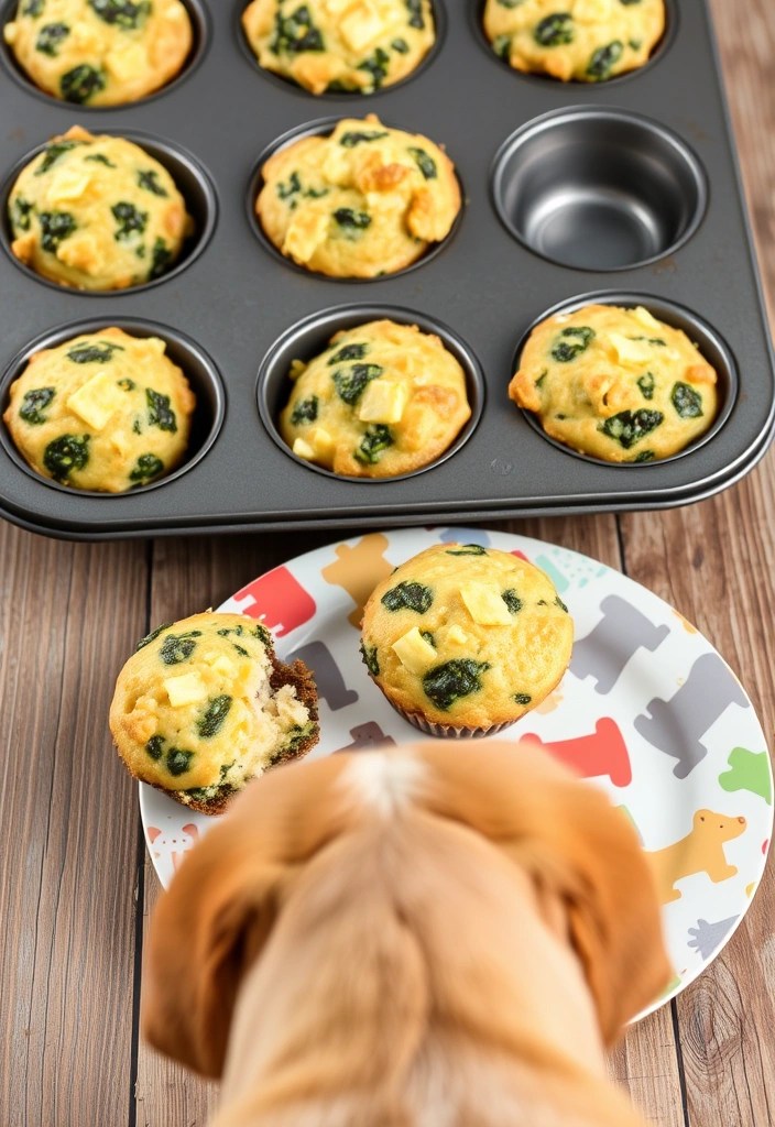 15 Quick and Easy Homemade Pet Treat Recipes You Need to Try Today! - 13. Cheesy Spinach Muffins