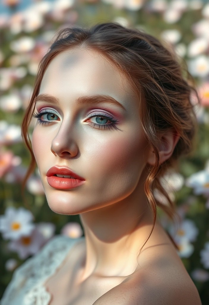 15 Stunning Makeup Looks for Dark Skin That Will Turn Heads (You Won't Believe #7!) - 7. Ethereal Glow: Dewy Skin with Pastel Accents (You Won't Believe This Look!)