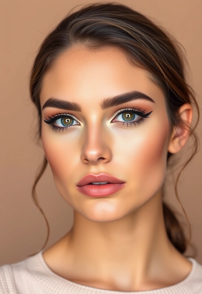 15 Stunning Makeup Looks for Dark Skin That Will Turn Heads (You Won't Believe #7!) - 8. Classic Winged Eyeliner with Bold Brows