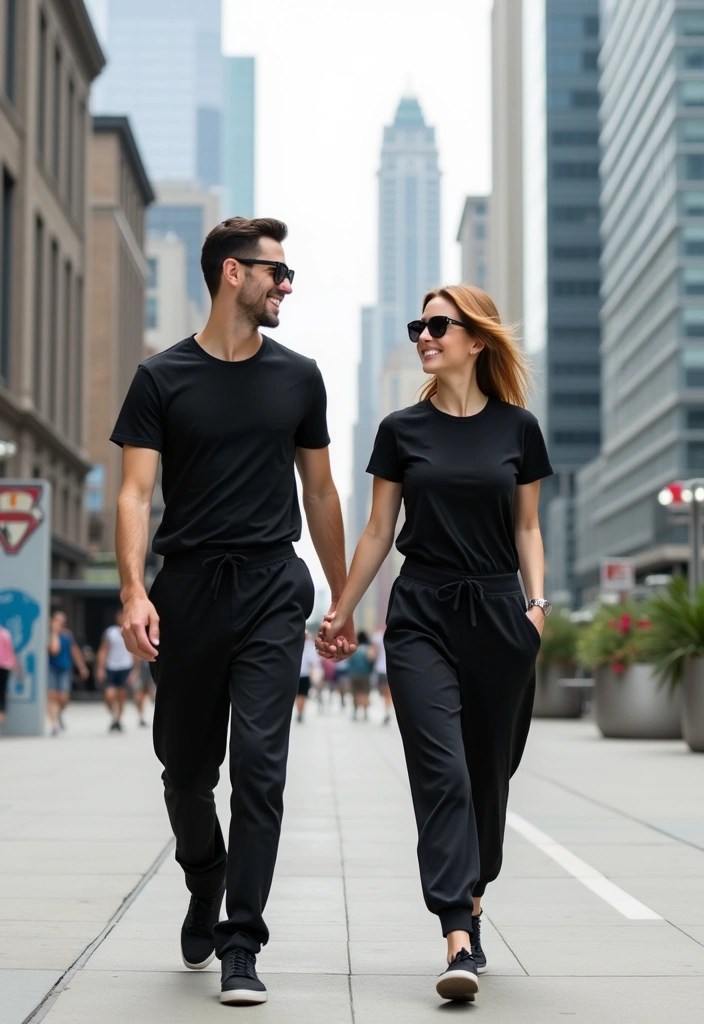 15 Travel-Ready Matching Couples Outfits You’ll Both Love (Pack #6 for Your Next Trip!) - 14. Minimalistic Travel Outfits