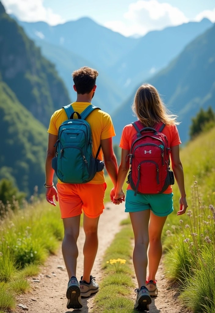 15 Travel-Ready Matching Couples Outfits You’ll Both Love (Pack #6 for Your Next Trip!) - 8. Sporty Adventure Look