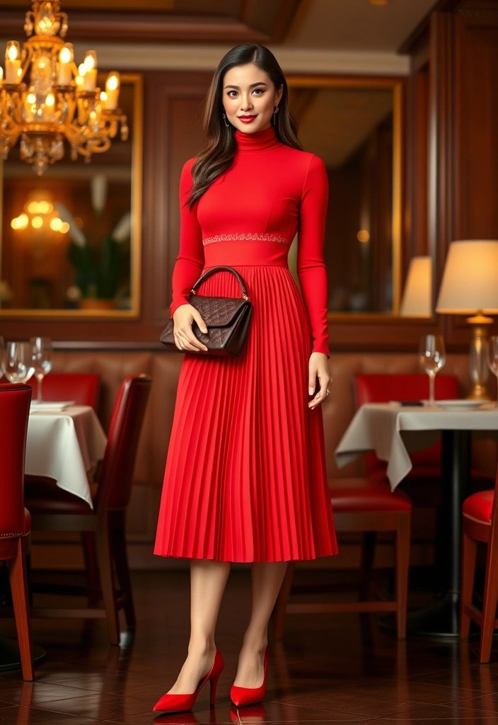 17 Stylish Ways to Mix and Match Your Cherry Red Outfits (Don't Miss #9!) - 3. Monochromatic Magic