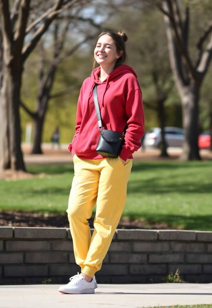 18 Eye-Catching Cherry Red and Buttery Yellow Outfit Ideas You Need to Try! (Number #5 Is a Must!) - 16. Weekend Casual