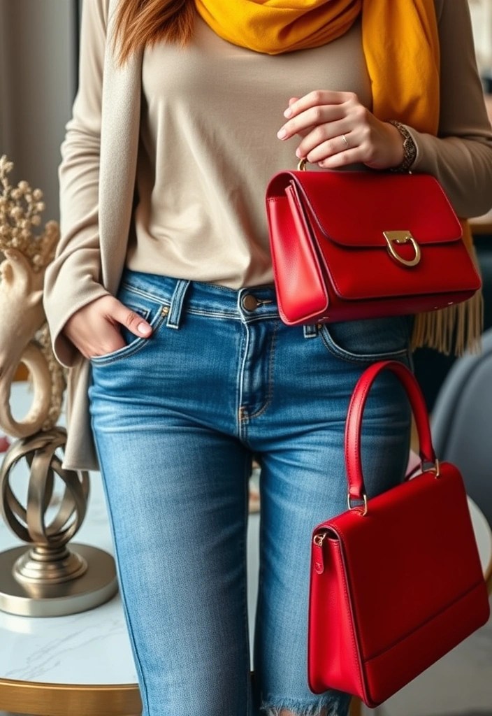 18 Eye-Catching Cherry Red and Buttery Yellow Outfit Ideas You Need to Try! (Number #5 Is a Must!) - 7. Playful Accessories