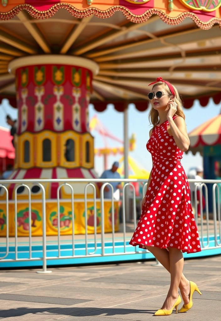 18 Eye-Catching Cherry Red and Buttery Yellow Outfit Ideas You Need to Try! (Number #5 Is a Must!) - 8. Vintage Vibes