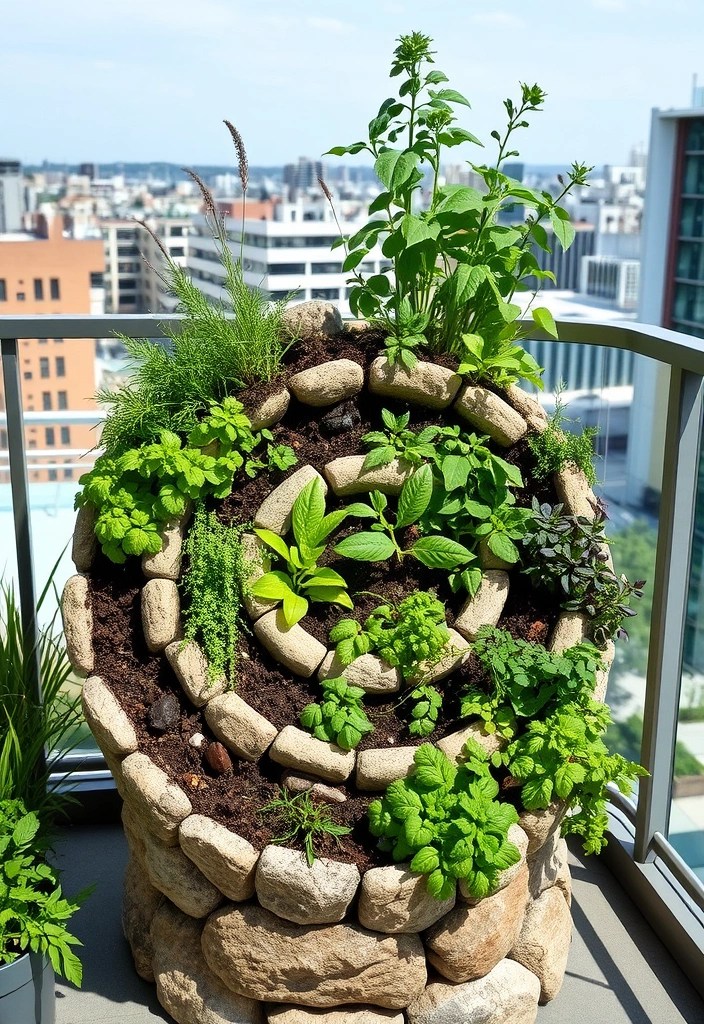 20 Genius Urban Gardening Hacks That'll Transform Your City Balcony into a Green Oasis! - 4. Herb Spiral: A Space-Saving Wonder