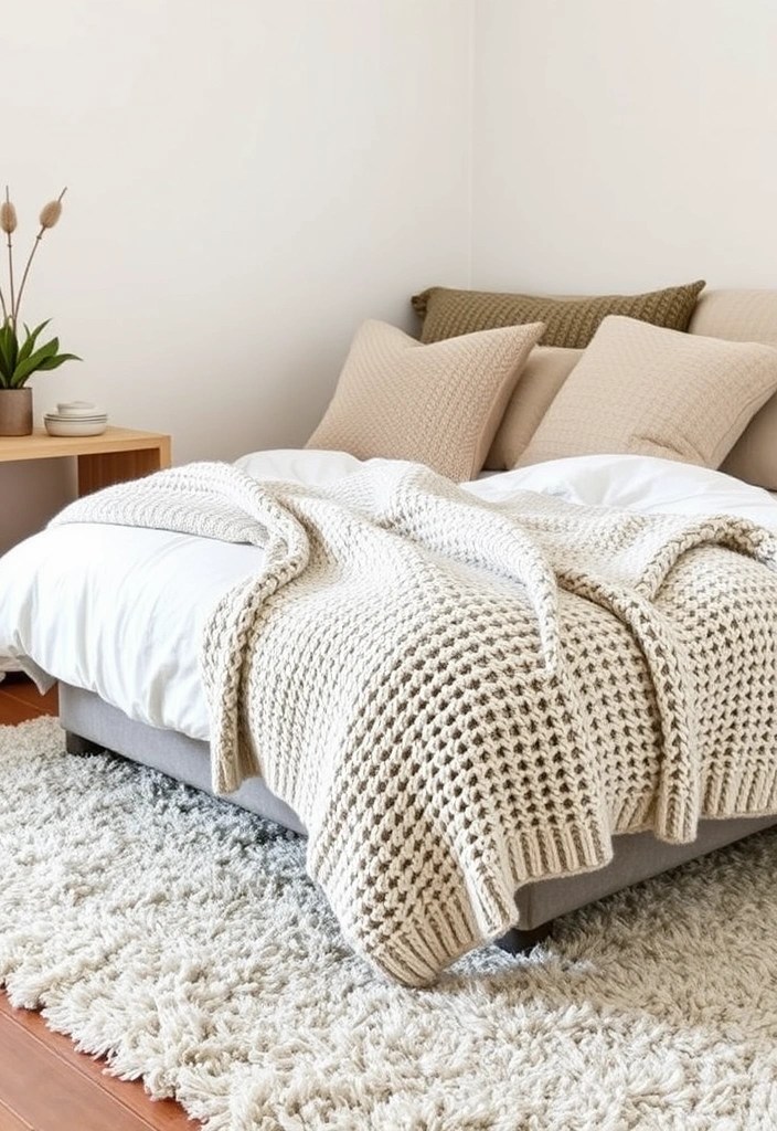 20 Minimalist Design Trends for a Soft Aesthetic in Your Bedroom (Check Out #8!) - 4. Layered Textures