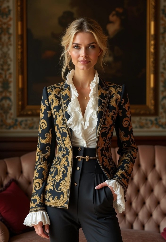 20 Rococo Inspired Outfits That Will Turn Heads (You’ll Want #7!) - 2. Rococo-Inspired Jacket
