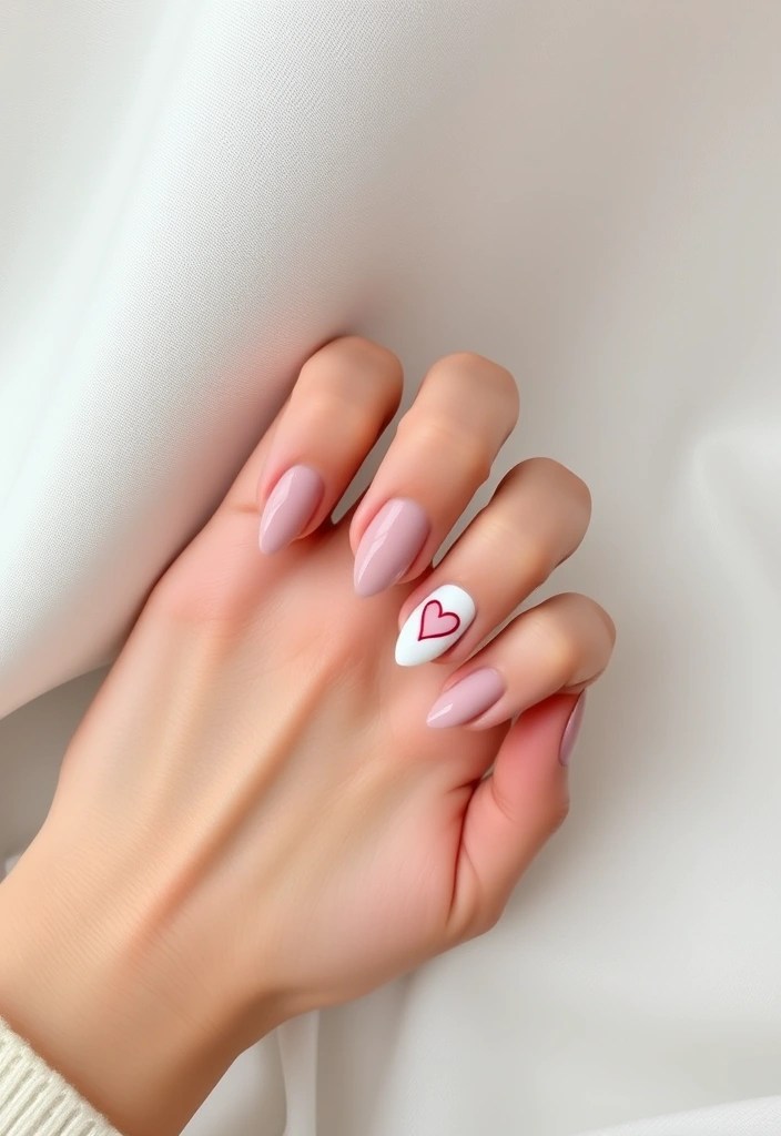 20 Stunning Valentine's Day Nail Designs That Will Make Your Heart Skip a Beat! - 7. Minimalistic Love