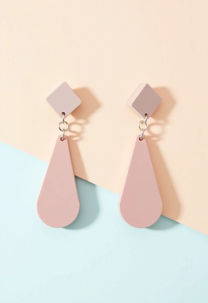 21 Chic Polymer Clay Earrings You Won't Believe Are Handmade (Number 10 Is Stunning!) - 1. Minimalist Geometric Drops