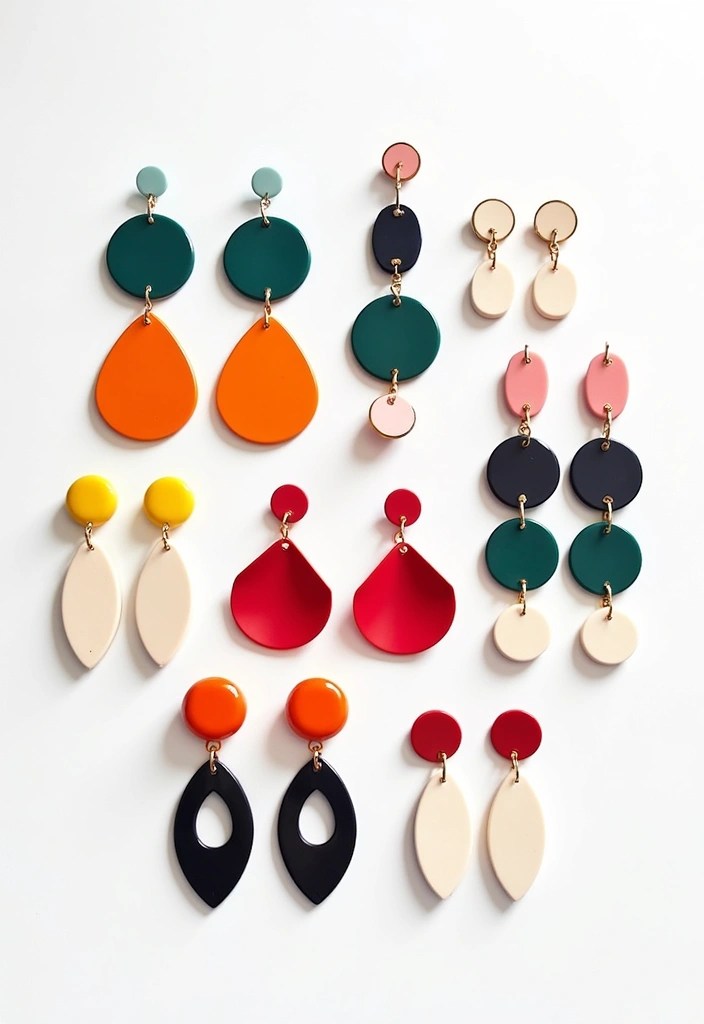 21 Chic Polymer Clay Earrings You Won't Believe Are Handmade (Number 10 Is Stunning!) - 12. Bold Color Blocks