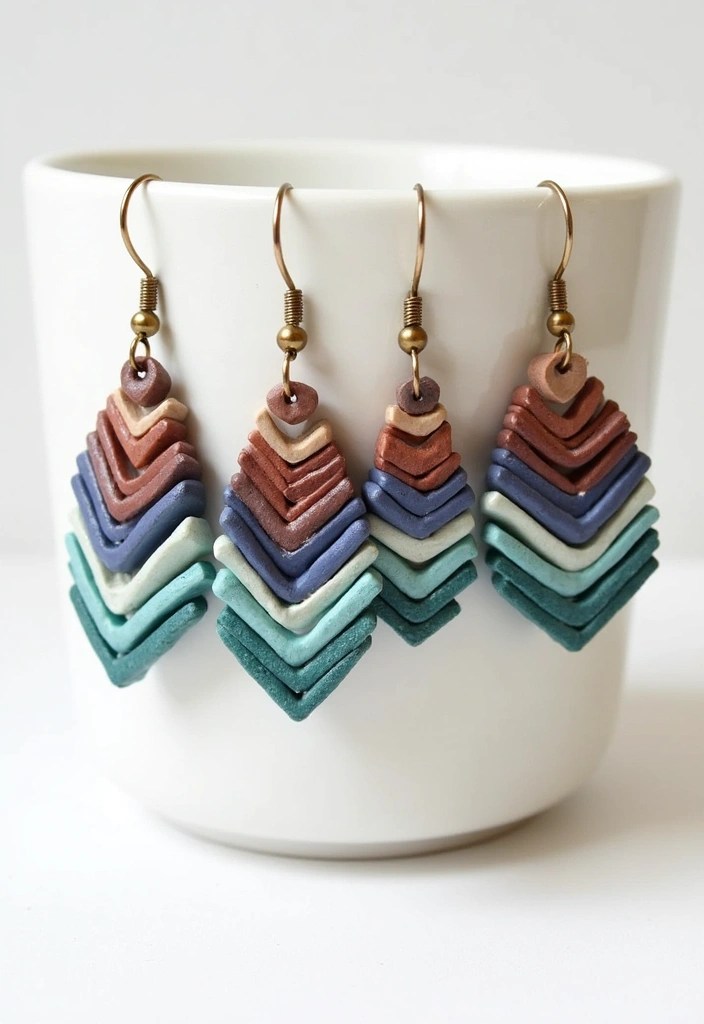 21 Chic Polymer Clay Earrings You Won't Believe Are Handmade (Number 10 Is Stunning!) - 18. Layered Designs