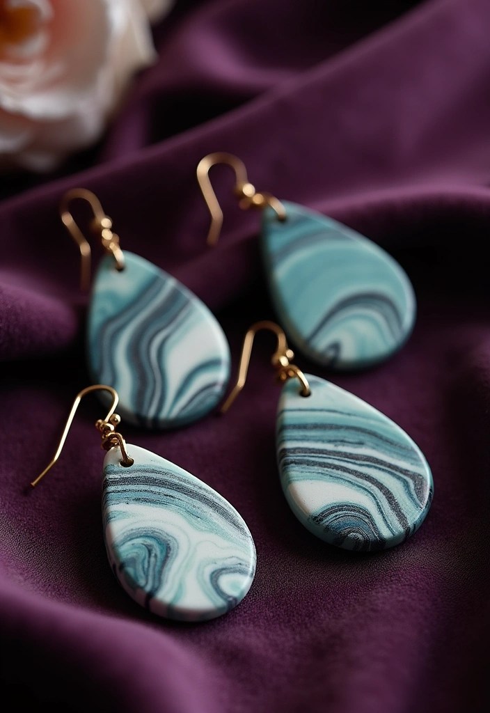 21 Chic Polymer Clay Earrings You Won't Believe Are Handmade (Number 10 Is Stunning!) - 3. Elegant Marbled Designs