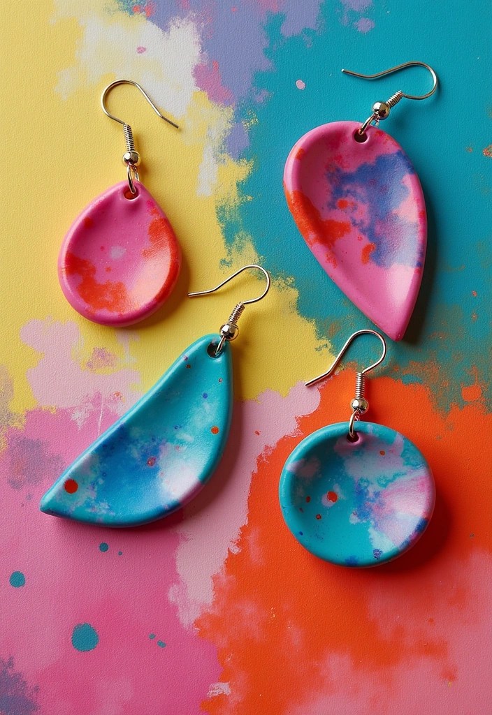 21 Chic Polymer Clay Earrings You Won't Believe Are Handmade (Number 10 Is Stunning!) - 9. Artistic Abstract Shapes