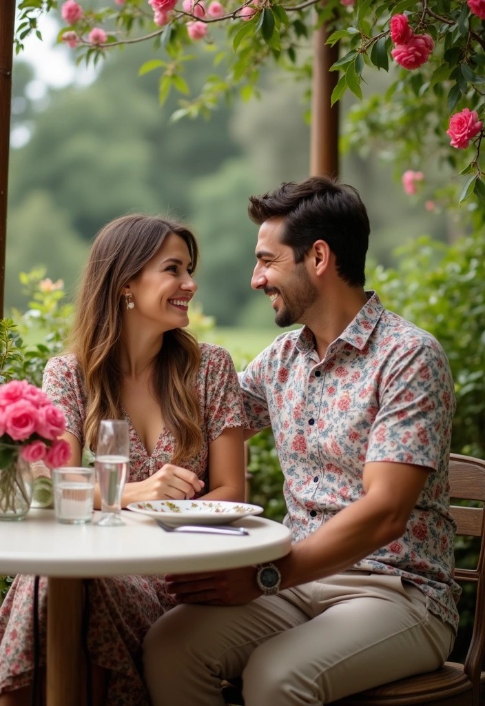 21 Date Night Coordinated Outfits for Couples That Will Leave You Both Feeling Fabulous! - 10. Floral Romance
