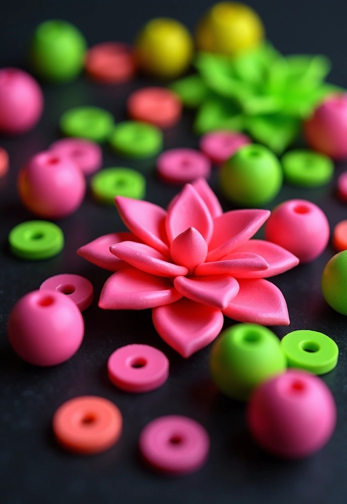 22 Must-Try Color Palettes for Polymer Clay Beads That Will Keep Your Creations on Trend! - 8. Neon Nights