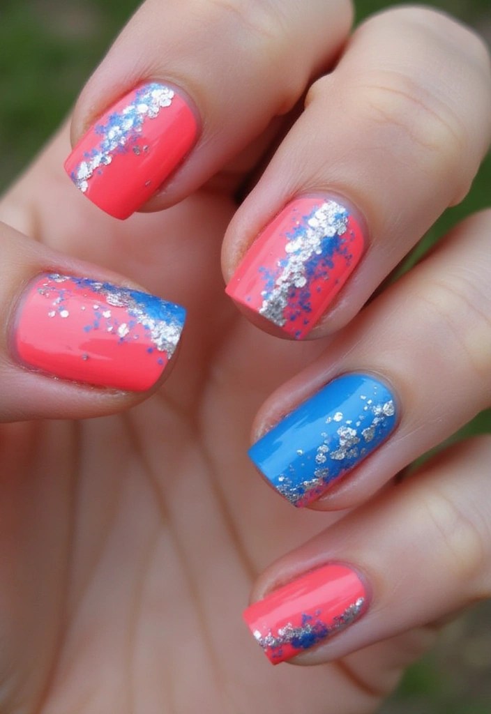 25 Creative Patriotic Nail Art Ideas That Will Make You Shine This Independence Day! - 23. Neon Patriotic