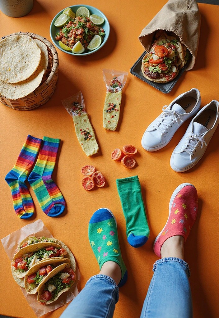 Shop the Best Taco and Tatas Streetwear Online: 10 Items You Can't Live Without! - 4. Taco Party Socks